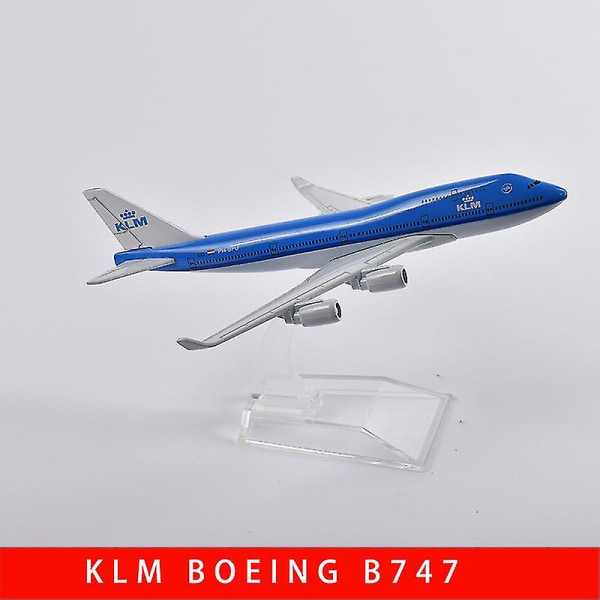 Jason Tutu 16 cm Klm Boeing 747-flymodellfly Diecast Metal 1/400 skala flymodell Dutch Airlines Gavesamling Drop