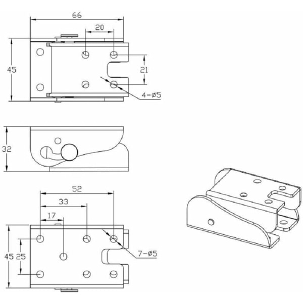 Folding Table Hinges - Self Locking Hinge Leg Accessories - Folding Table Extensions (4 Silver)