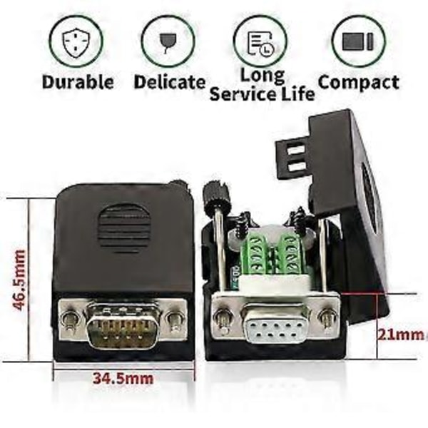 Db9 Sless Rs232 D-sub Seriell Till 9-pin Port Terl Fe Adapter Kontakt Breakout Board