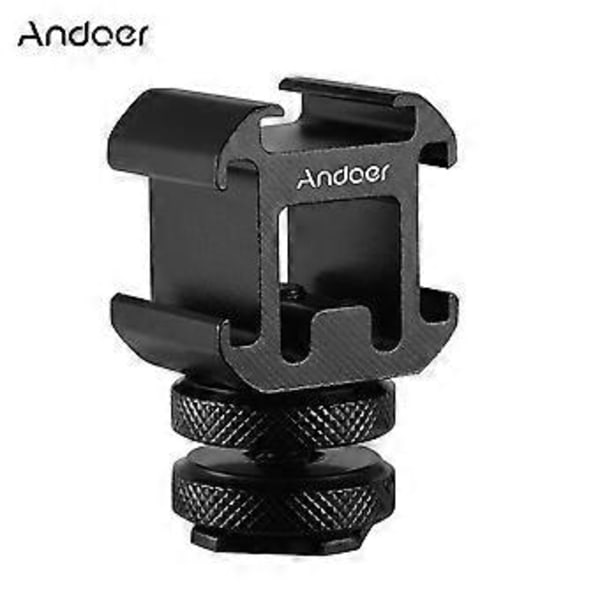 Andoer 3 Cold Shoe-fäste Adapter Kameramontering för DSLR-kamera för LED-videolampa Mikrofon Monitor