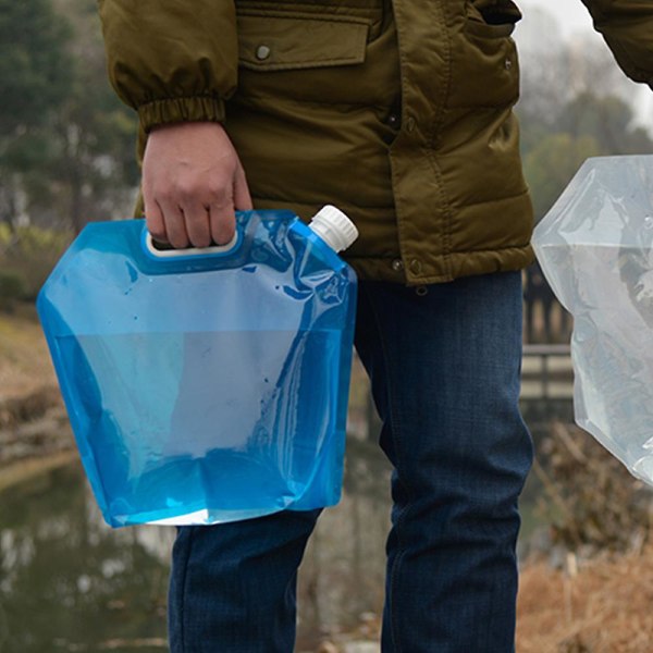 Sammenleggbar vanntankpose, matkvalitet gjennomsiktig plastbeholder for sport camping ridning fjellklatrer, frysbar, matkvalitet