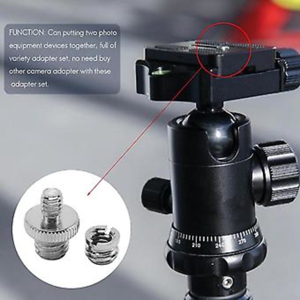 10 st 1/4 tum och 3/8 tum kameraskruv adapter omvandlare gängad fästsats för stativ monopod B
