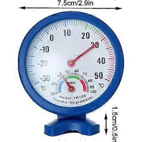 5 stk. Dial Termometer - Udendørs termometre til terrasse, buet glas køleskabstermometer serigrafi, Dial Termometer Øjeblikkelig aflæsning tydeligt D (d-4-)