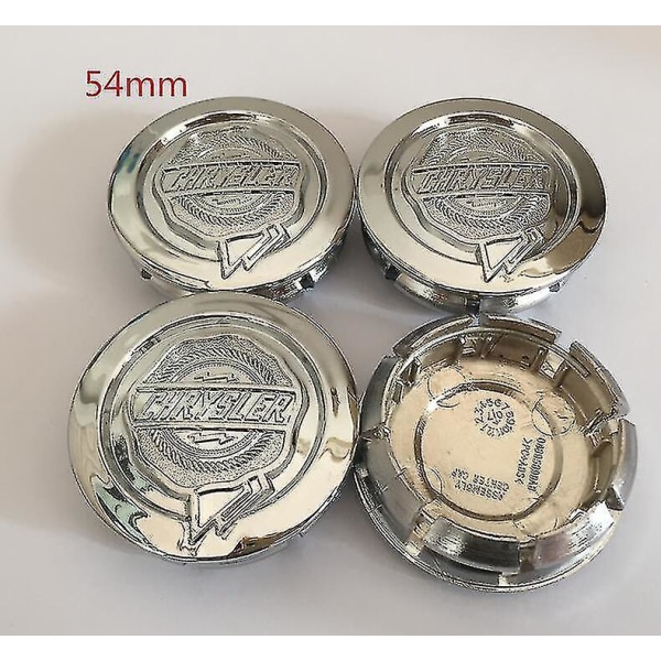 4 stk. 54mm 64mm Chrysler 300c Bilemblem Hjulcenter Navkapsel Badge Covers Bilstyling Tilbehør, 54mm Sølv