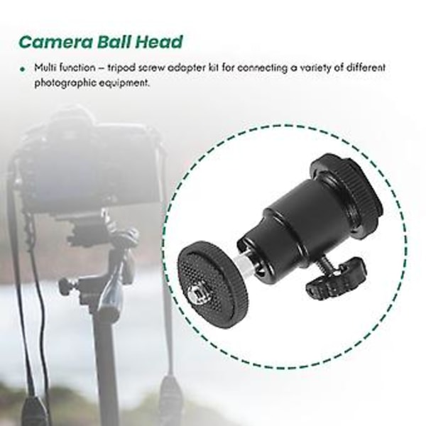 Kameraskrue, 21 stk. 1/4 tomme 3/8 tomme Konverter Gevindskruer 1/4 tomme Hot Shoe Adapter Mount Cam