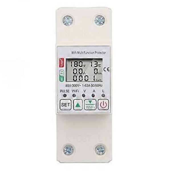 WiFi Smart Strömmätare Brytare för Tuya Energi Strömbrytare Multifunktionsskydd med Mätning AC85300V 63A