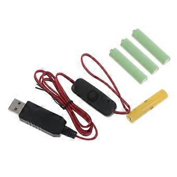 Batterieliminator Erstatter 4 stk 1.5V AAA Koble til Erstatter 4 x 1.5V Batteri