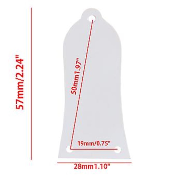 3 Håls Klockformad Plast Gitarr Truss Rod Cover För Gibson