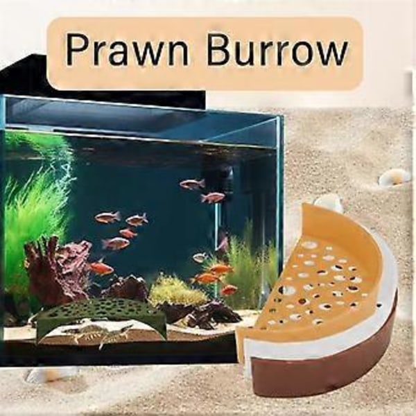 Rekeavl Beskyttelseshule Akvarium Tunnel Lek og Hvile Akvarium - Landskapsornamenter Brun Farge Type