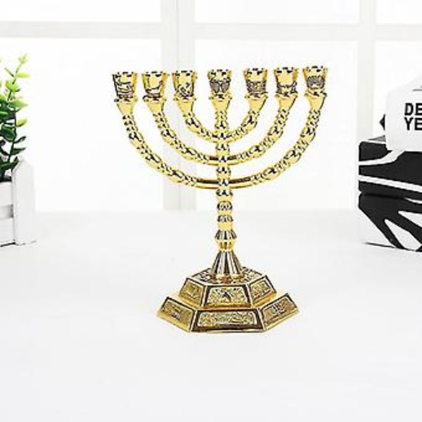 En Meh -hs Religs Lysestake Hanukkah 7 Arm Meh -s