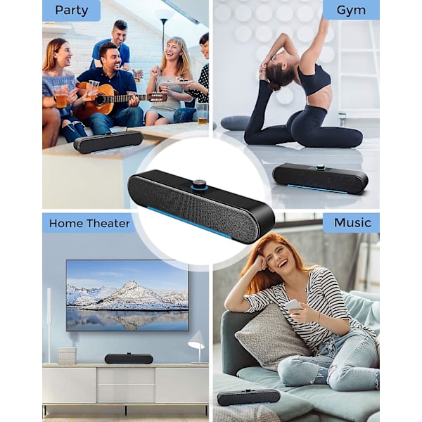Datorhögtalare, Trådbunden Datorljudfält, Stereo Usb-driven Mini Soundbar-högtalare För Pc-surfplattor Stationär Mobiltelefon Bärbar dator