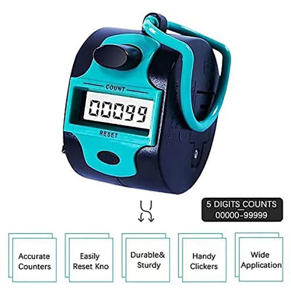 Elektronisk tæller Manual Clicker Digital Score Counter Finger Ring Mekanisk håndholdt tæller til golfspillere