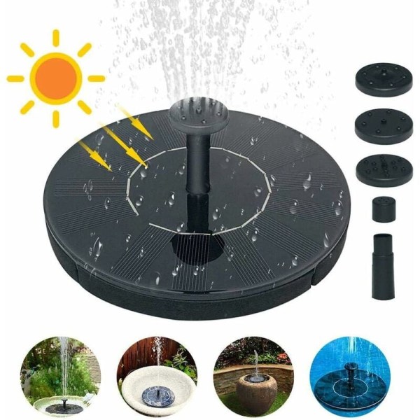 Floating Solar Fountain, 1.5W Solar Powered Fountain Pump Water Pump, for Birdbaths, Small Ponds and Aquariums＃