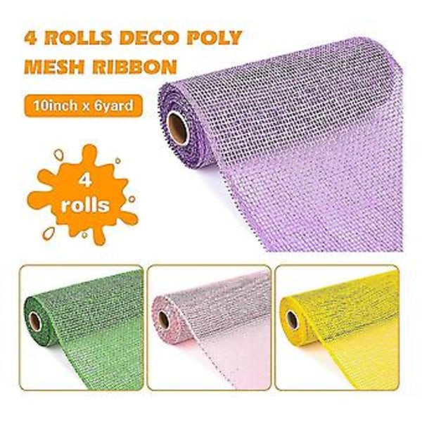 4 st 10 tum X 5 yard Mesh Ribbons Ap Mesh Ribbon R