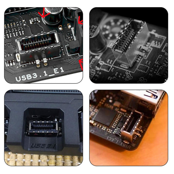 Frontpanel-header USB 3.1 Type E hann til Type C hovedkort utvidelseskabel