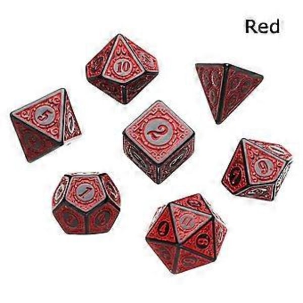 Blå 7 stk. TRPG DND terningesæt Akryl Multi-sidet 7-Die D4-D20 Polyhedral Terninger Bordspil Matematik Bordplade