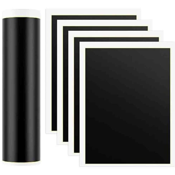 4 stykker svart lasergraveringsmerkepapir, fargelasergraveringspapir 39X27 cm for metall, glass, keramikk