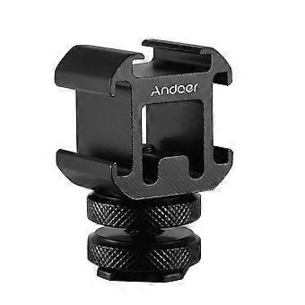 Andoer 3 Cold Shoe-fäste Adapter Kameramontering för DSLR-kamera för LED-videolampa Mikrofon Monitor