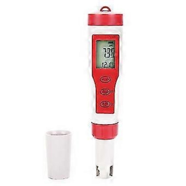 Digital LCD TDS/EC/pH/Temp Mätare Akvarium Vattenkvalitetsmonitor Jordtestare Verktyg