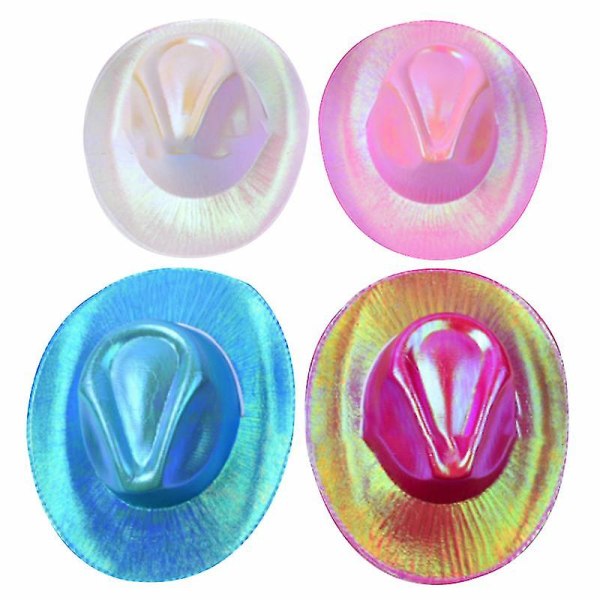 Glittrande Glitter Space Cowboy Hat Vit