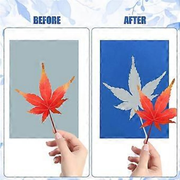 30 ark soltrykkpapir, A4 A5 A6 cyanotypipapirsett med 3 stk akrylpanel sensitivt solcelletrykk- og tegnepapir