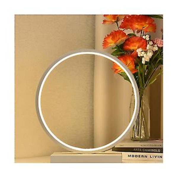 Soveromsdekorasjon Bordlampe Bryter Dimming Leselys LED Nattlys Minimalistisk Ring Seng