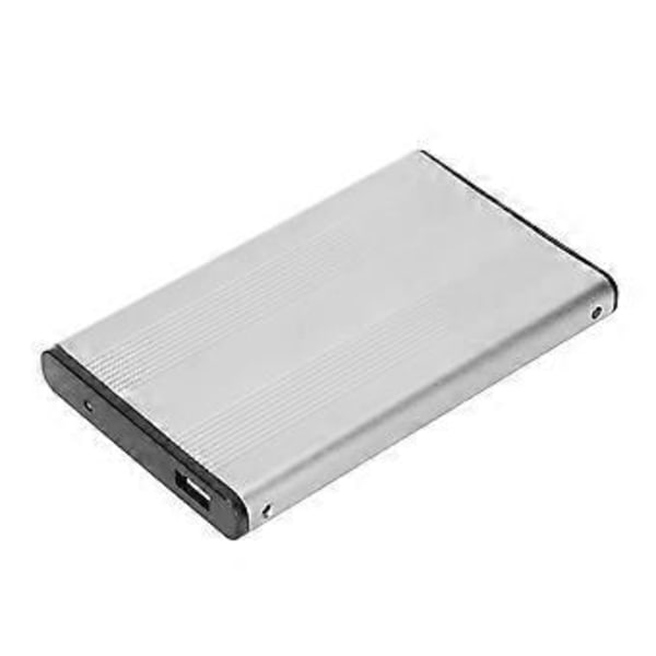 Harddisk kabinet 2.5in USB2.0 480Mbps Nem installation Meget holdbar Aluminiumlegering Plug and Play HDD kabinet Sølv