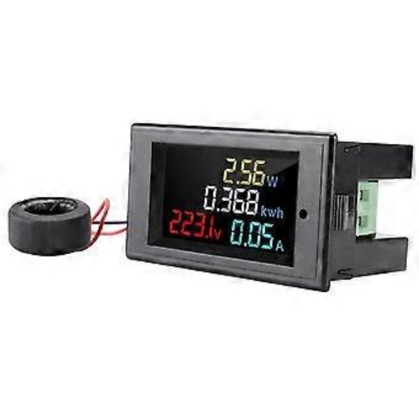 AC 80-300V Digital Voltmeter Amperemeter Farge LCD-Skjerm Multimeter Spenning Strøm Effekt Energi Frekvens Monitor Med 100A CT Strømtransformator