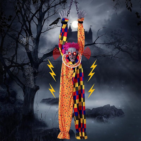 5,6 jalan riippuvat animoidut puhuvat ja ravistavat pelottavat pelle ketjulla, kosketusaktivoitu Halloween-koristeluun