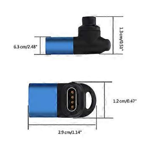 Laddningsomvandlare USB Typ C till 4-pin Smartwatch Laddaradapter för Fenix 5S