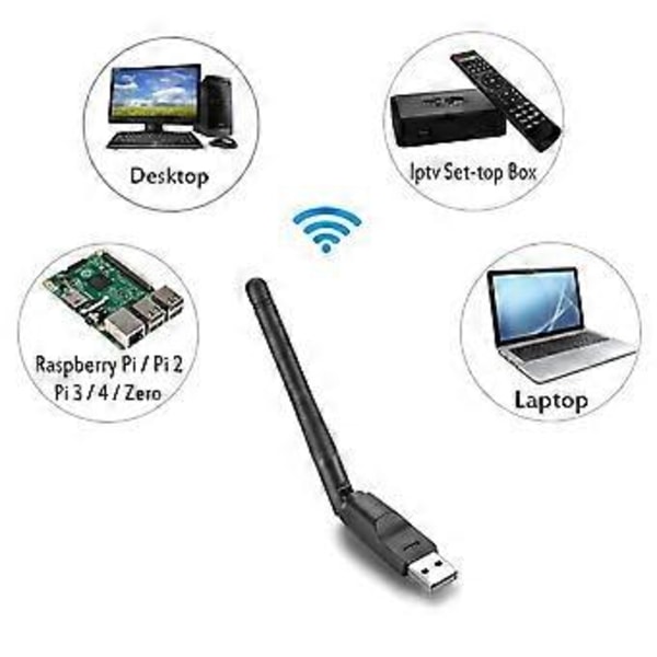 RT5370 Trådløst Kort Bærbar 2.4G 150Mbps USB WiFi Adapter Wifi Antenne USB WiFi Mottaker for PC og TV Boks