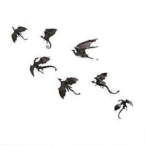 7 stk./sæt Halloween Flyvende Drage Gotisk DIY Fantasy Vægkunst Klistermærker Dekoration