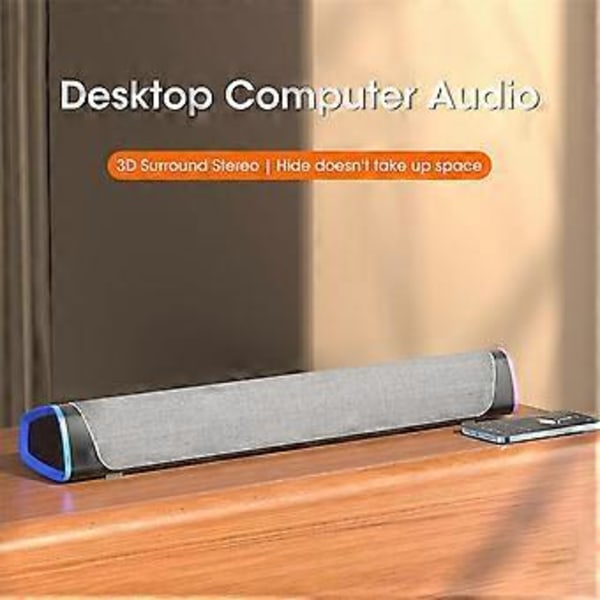 4D Datorhögtalare Bar Stereo Ljud Subwoofer Bluetooth Högtalare för Laptop Notebook PC Musikspelare (Vit)