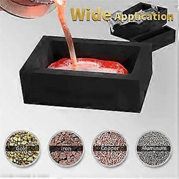 2-pack (2+1) Grafitgjutformar Degel för Gjutning Form Raffinering Metall Koppar Guld Silver Aluminium Mässing