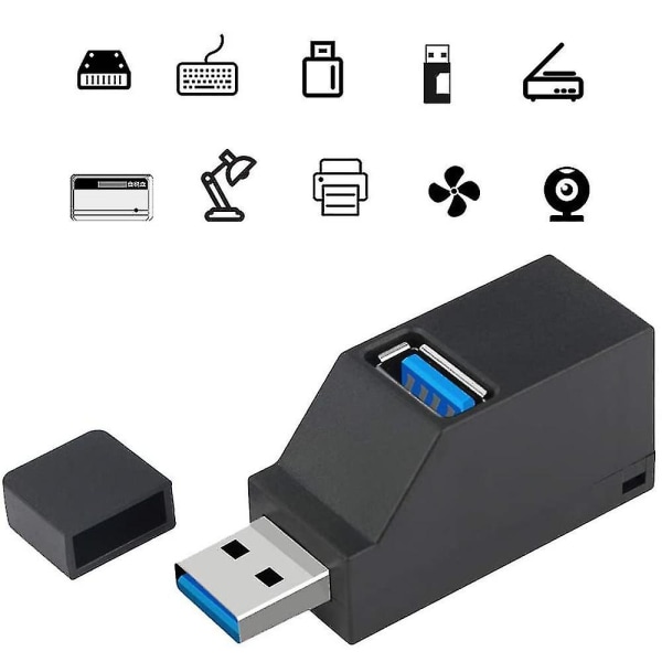 Usb 3.0 3-porttinen Hubi (2 Usb 2.0 + Usb 3.0), Datakeskitin Ja Pceille Ja Muille Usb 3.0 -yhteensopiville Laitteille