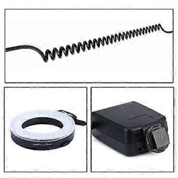 Macro LED -rengassalamavalosarja 8 sovitinrenkaalla DSLR-kameralle