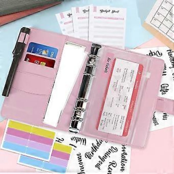 Budget Binder Set - Budgetpärm med kontantkuvert, kontantorganisatör pengarsparande pärm kontantkuvert för budgetering A