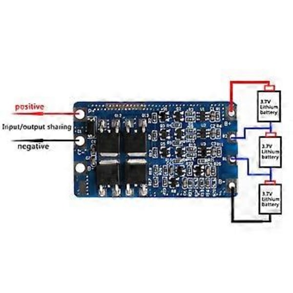3S PCB BMS Suojalevy 25A 11.1V Li-ion Litiumakulle Suojaukseen