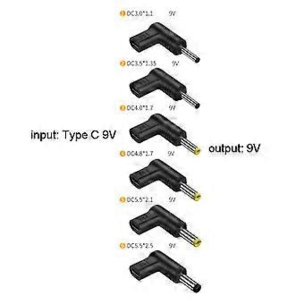 9V Type C Hun Til DC Stik Konverter Adapter Oplader til Laptop Router