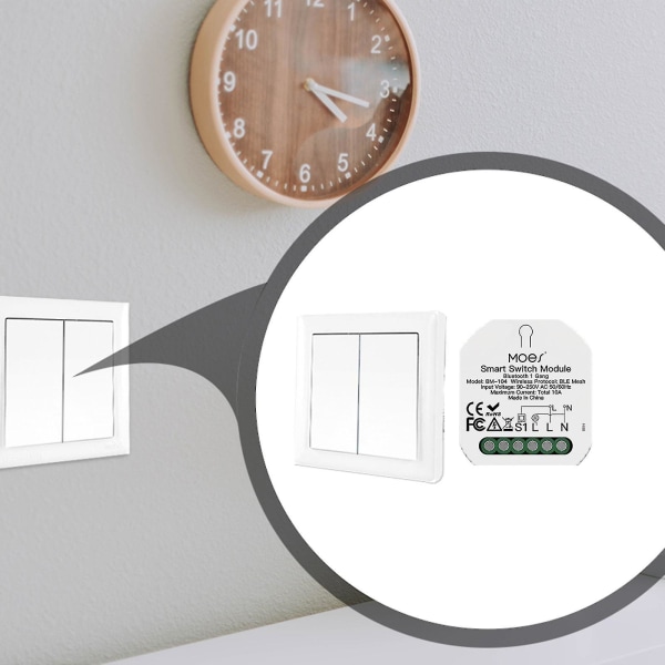 Bluetooth Mesh Smart Switch App Fjernkontroll Timer Bryter Retrofit Smart Modul