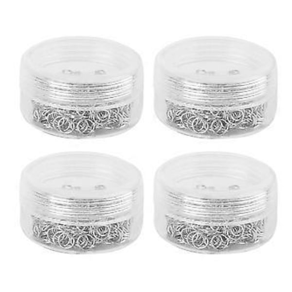 4Box Metall Jump Rings Sett - Åpen Ring DIY Smykkefunn Lagetilbehør 3mm