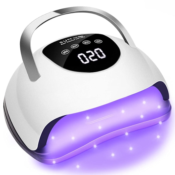 Led-neglelampe, for gelnegler, rask herdingstørker med 57 stk lampeperler, 4 timere, profesjonelt UV-lys, 220w for hjemme-salong, EU-plugg, neglekunst T