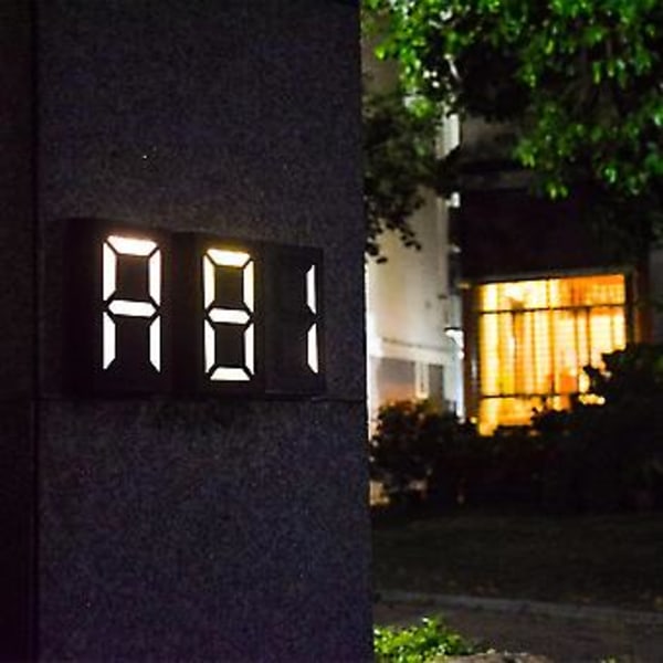 Solcellsdriven Exteriör Adressnummer LED Solcell Ed S Gör-Det-Själv Nummer För Utomhusbruk