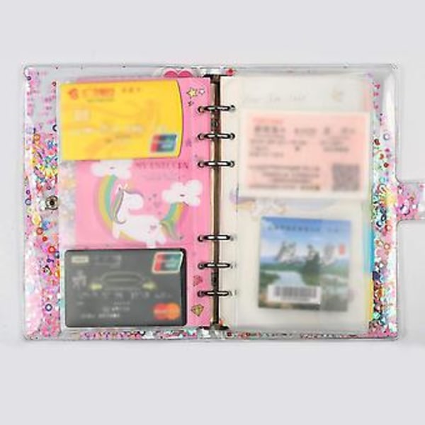 A6 Budt Binder -taskut vetoketjulla, kirkkaat 6 reiän käteiskirjekuoret F, pvc My Coupon Ize