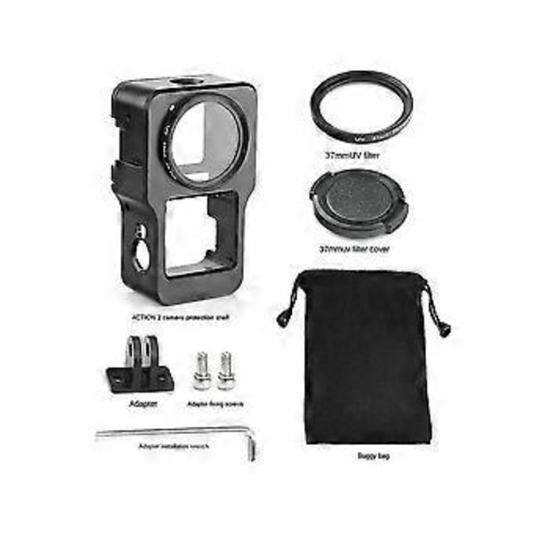 for Action Sports Camera Aluminiumslegering -sikker Beskyttende Skall Ramme Tilbehør, svart