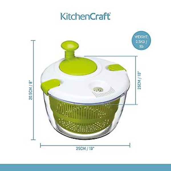 Salaattilinko Kuivain Nopea Design BPA-vapaa Kuivaa ja Valuta Salaatti ja Vihannekset Suuri Tilavuus ja Konepesun Kestävä