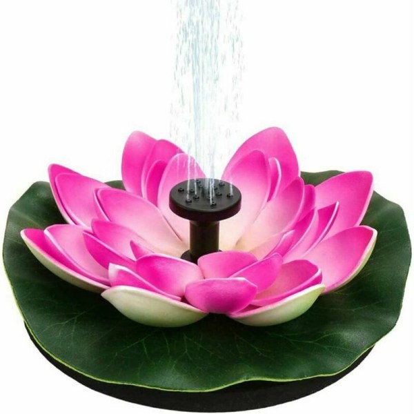 Decor Pond Water Lily / Lotus Moss Flower Solar Power Fountain Pump Floating Pond Feature Lotus Solar Water for Outdoor Decor Yard Garden Pool
