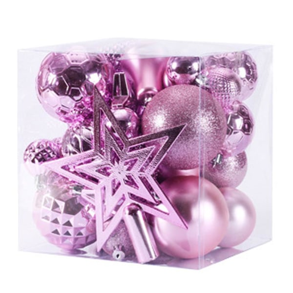 Sprängsäker julkulsprydnader Set Presentpaket för julgransdekoration (45 st) Rosa
