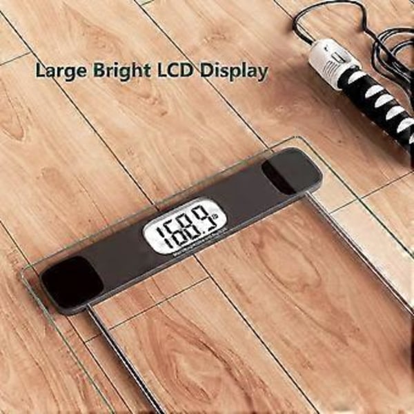 Vægt til kropsvægt Digital badevægt Vejevægt Badevægt, LCD-display Batterier og målebånd inkluderet, 180 kg