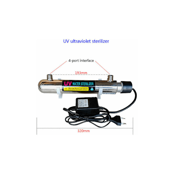 220V 12W Ruostumaton teräs Ultravioletti vedenpuhdistin Steriloijat Akvaario Suora juomavesi Teollinen veden desinfiointi Suodatin Puhdistin Punainen